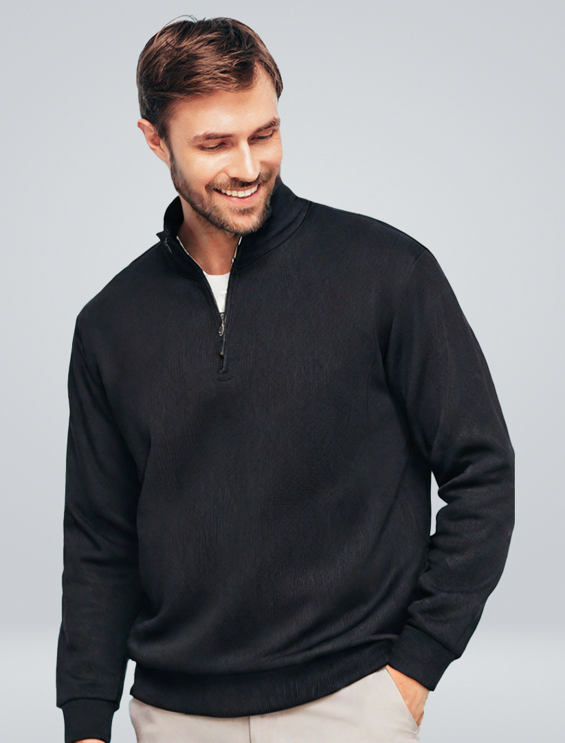 Léo | Pull Homme De Luxe avec Fermeture Éclair