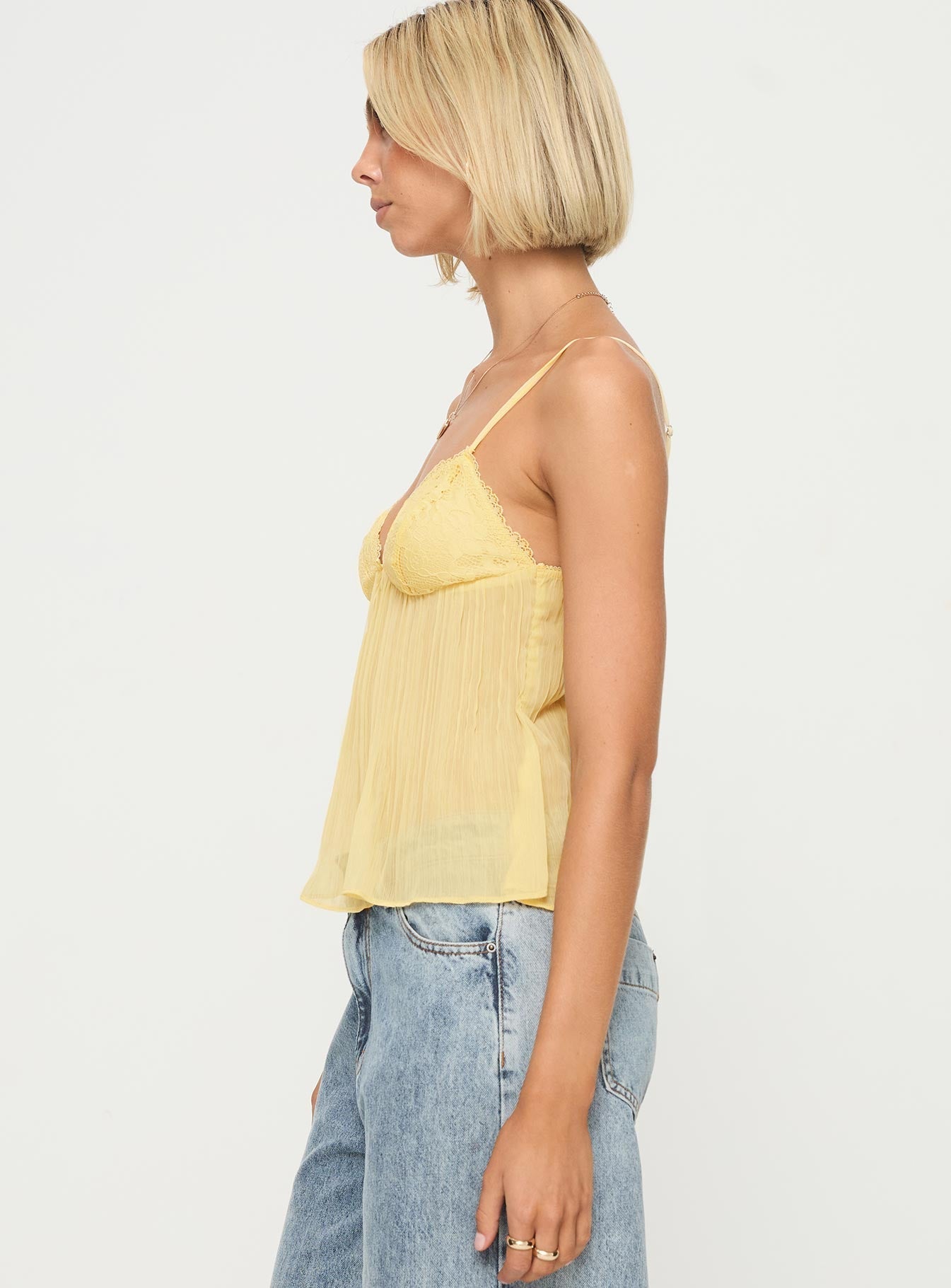 Nora | Top En Dentelle Jaune
