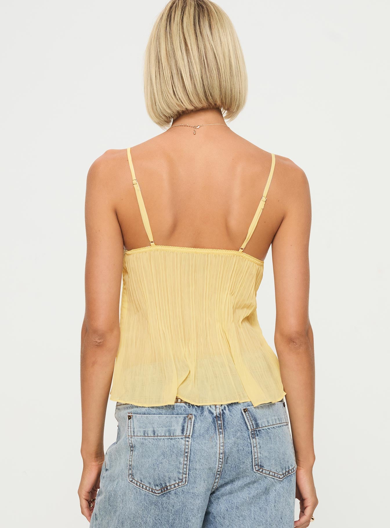 Nora | Top En Dentelle Jaune