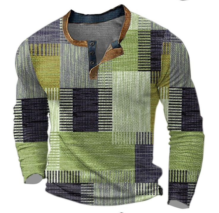 Fabien | T-shirt Manches Longues Patchwork Élégant