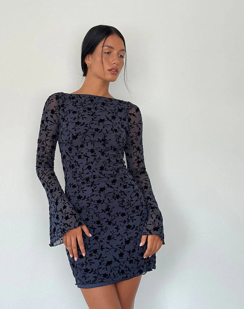 Sevila | Robe Manches Longues Fleurie